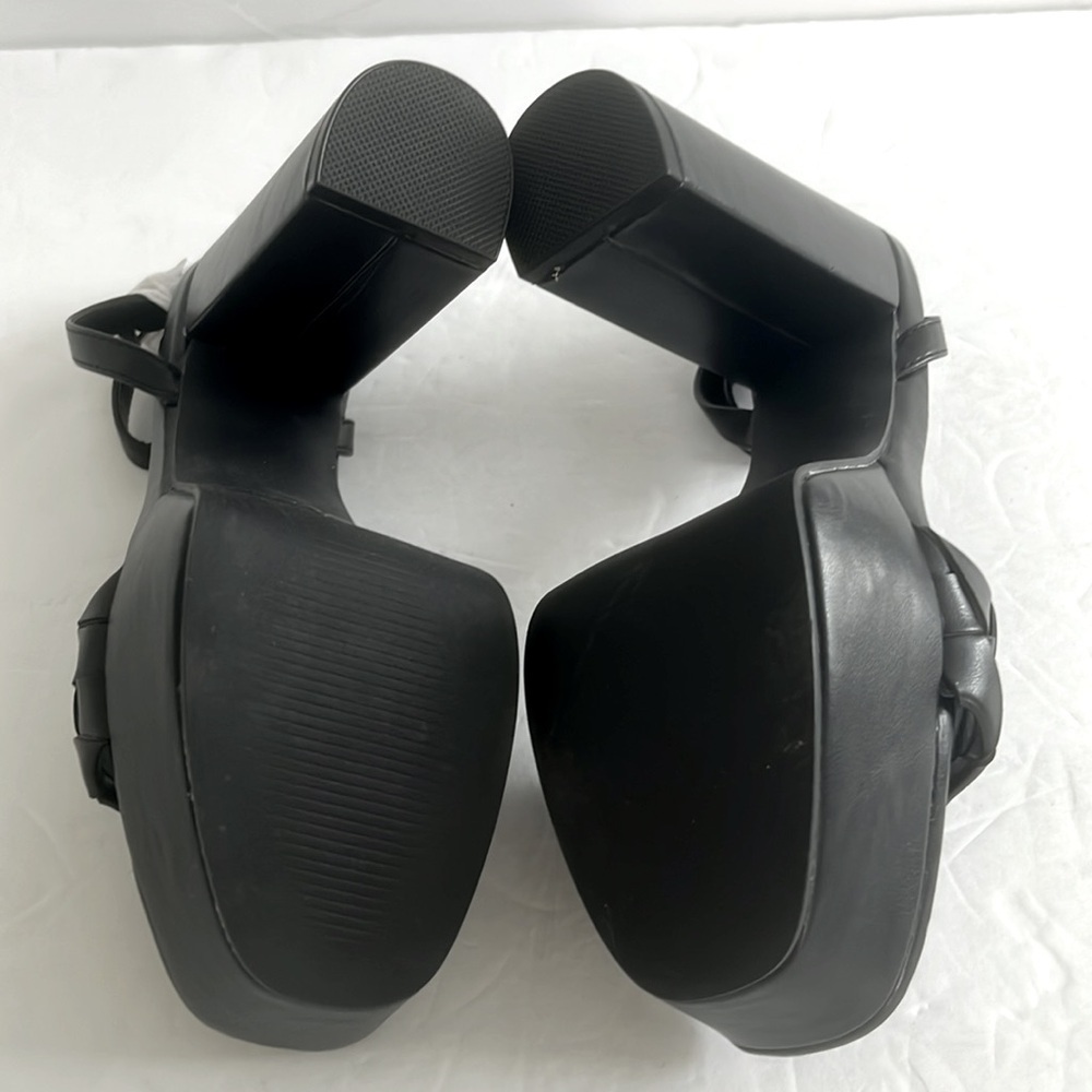 Shoe Dazzle Women’s Aviva Chunky Heeled Sandal Black Platform Shoes Size 5.5 New - Picture 10 of 11